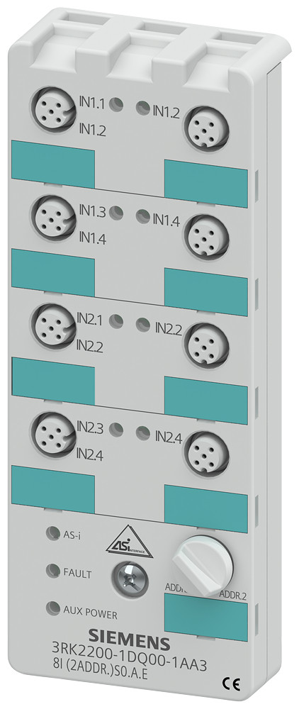 Siemens 3RK2 As-Interface compactmodule K60, A/B-slave, digitaal, 8e, ip67, 8 X 1 I