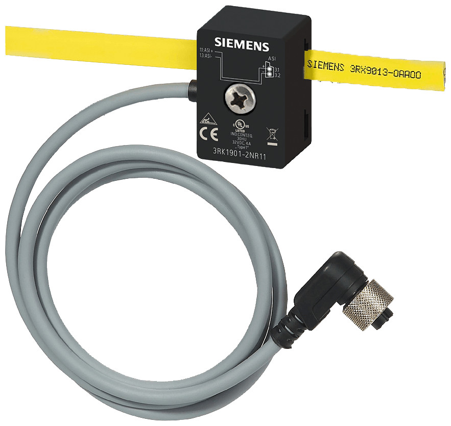 Siemens As-interface M12 branch u_asi without uaux 1 M cable with M12 cable S