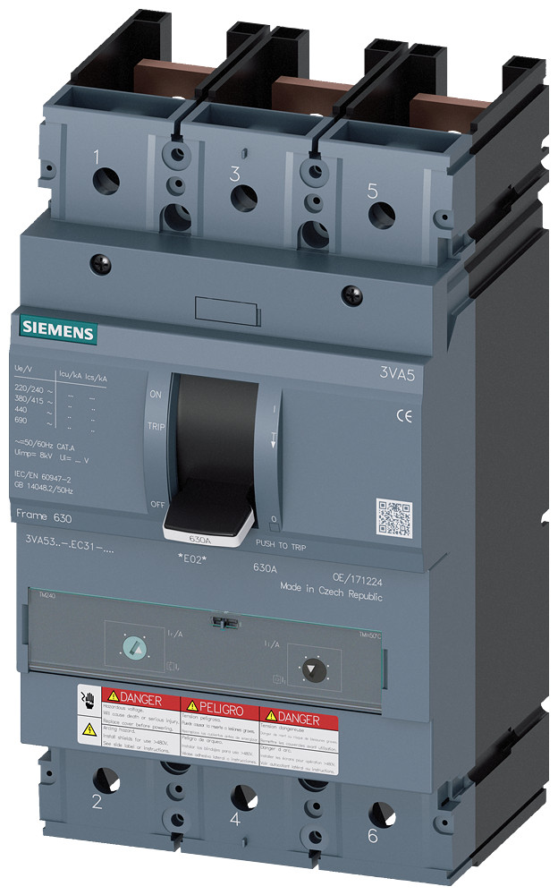 Siemens Circuit Breaker, ul, frame 400, 400 A, 3-pole, 65 ka, TM, ftam, withou