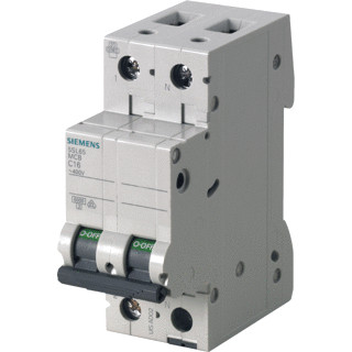 Siemens 5SL6 installatieautomaat C karakteristiek 3a 2P 2 beveiligd incl nul 2te