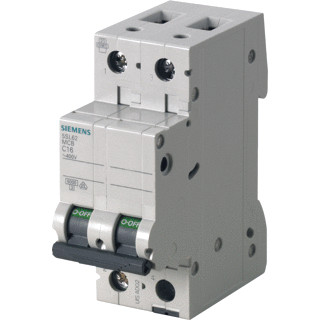 Siemens 5SL installatieautomaat C karakteristiek 2a 2P 2 beveiligd 2te