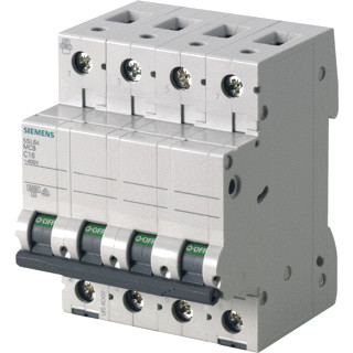 Siemens 5SL6 installatieautomaat C karakteristiek 25a 4P 4 beveiligd 4te