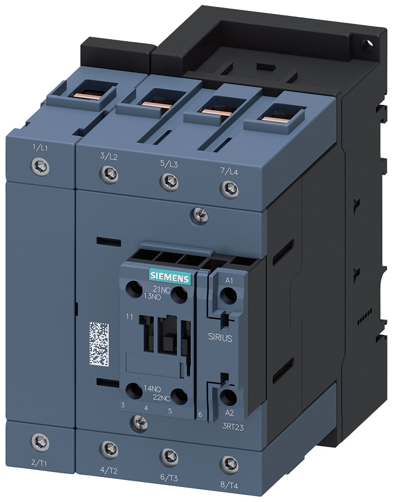 Siemens SIRIUS 3RT23 Contactor, ac-1, 140 A/400 V/40 °C, S3, 4-polig, ac 110V/50HZ, 1no+1nc