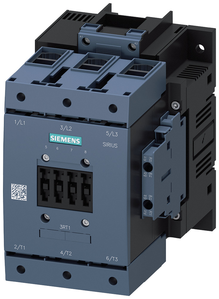 Siemens SIRIUS 3RT1 Contactor, ac-3e, 115 A/55 KW/400 V, 3-polig, ac/DC 500-550 V, 2no+2nc