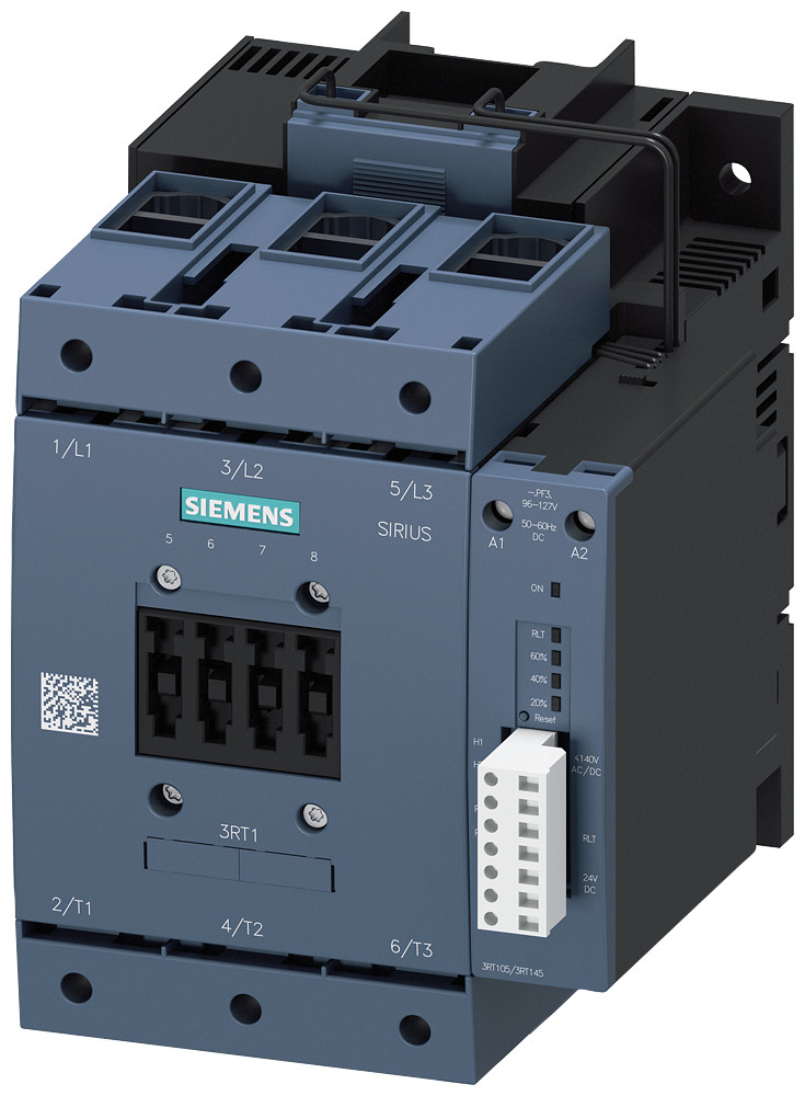 Siemens Contactor, ac-3e, 115 A/55 KW/400 V, 3-pole, 96-127 V ac/DC, PLC-in op