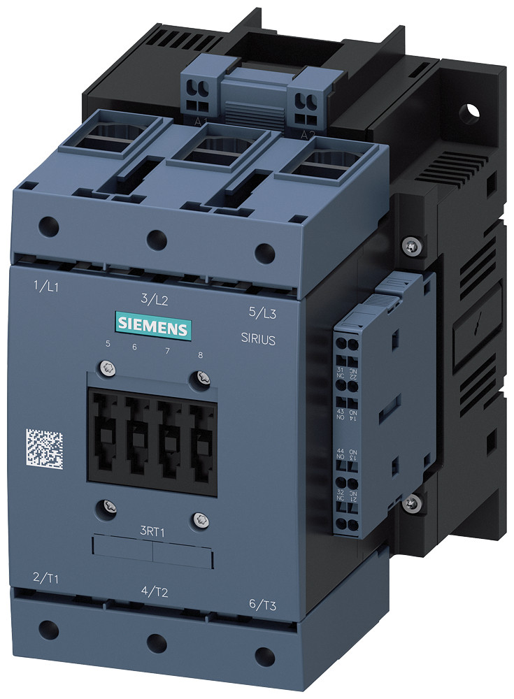 Siemens Contactor, ac-3e, 185 A/90 KW/400 V, 3-pole, 23-26 V ac/DC, 2 no+2 NC,