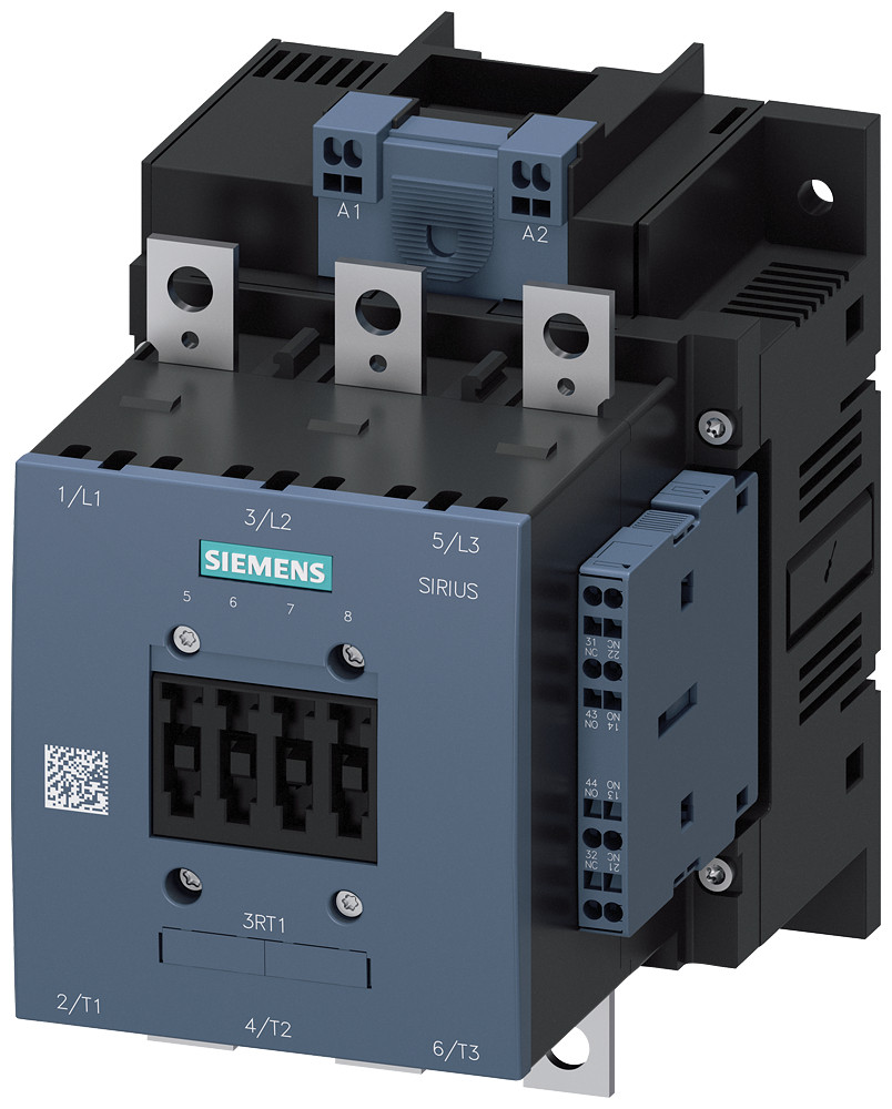 Siemens Contactor, ac-3e, 185 A/90 KW/400 V, 3-pole, 240-277 V ac/DC, 2 no+2 N