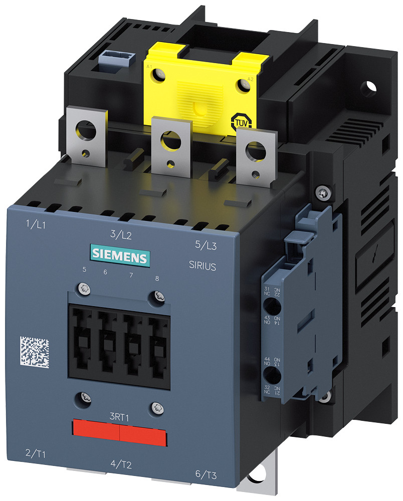 Siemens Contactor, ac-3e, 185 A/90 KW/400 V, 3-pole, 96-127 V ac/DC, F-PLC-in,
