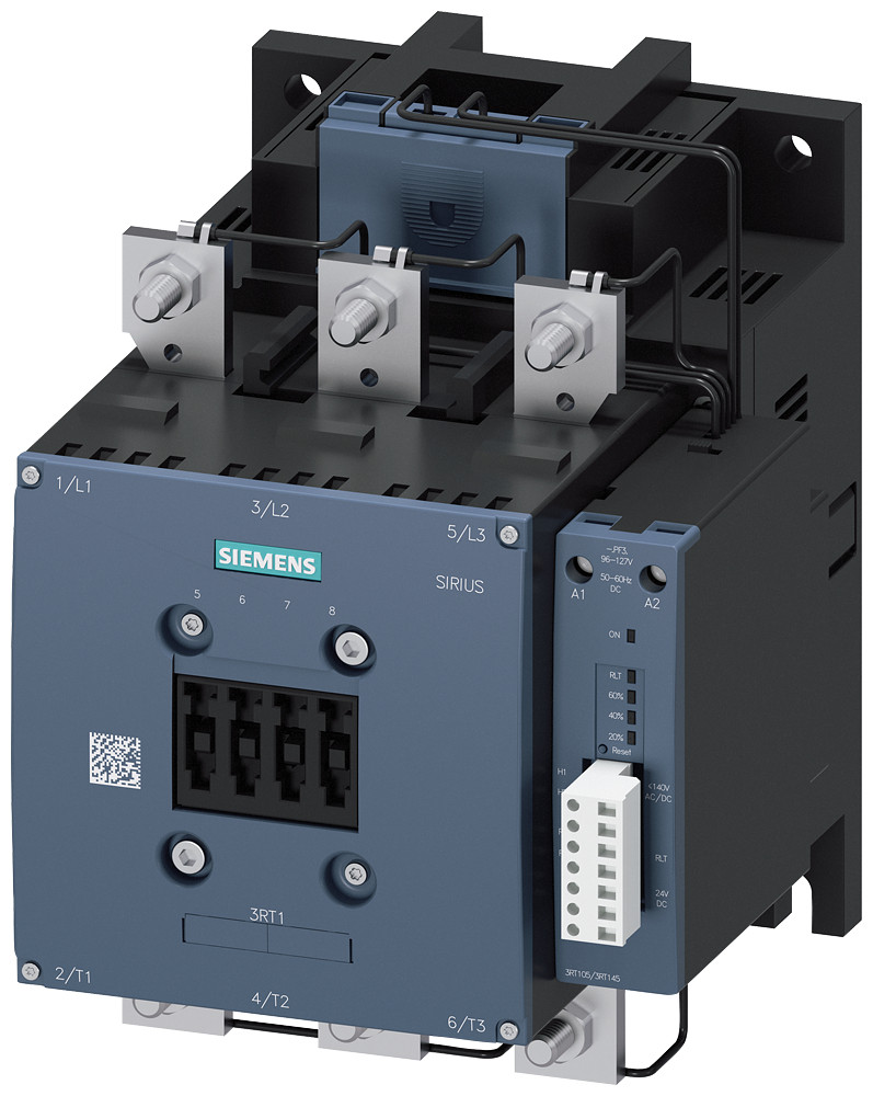 Siemens SIRIUS 3RT1 Contactor, ac-3e, 265 A/132 KW/400 V, 3-polig, ac/DC 200-277 V, PLC-in