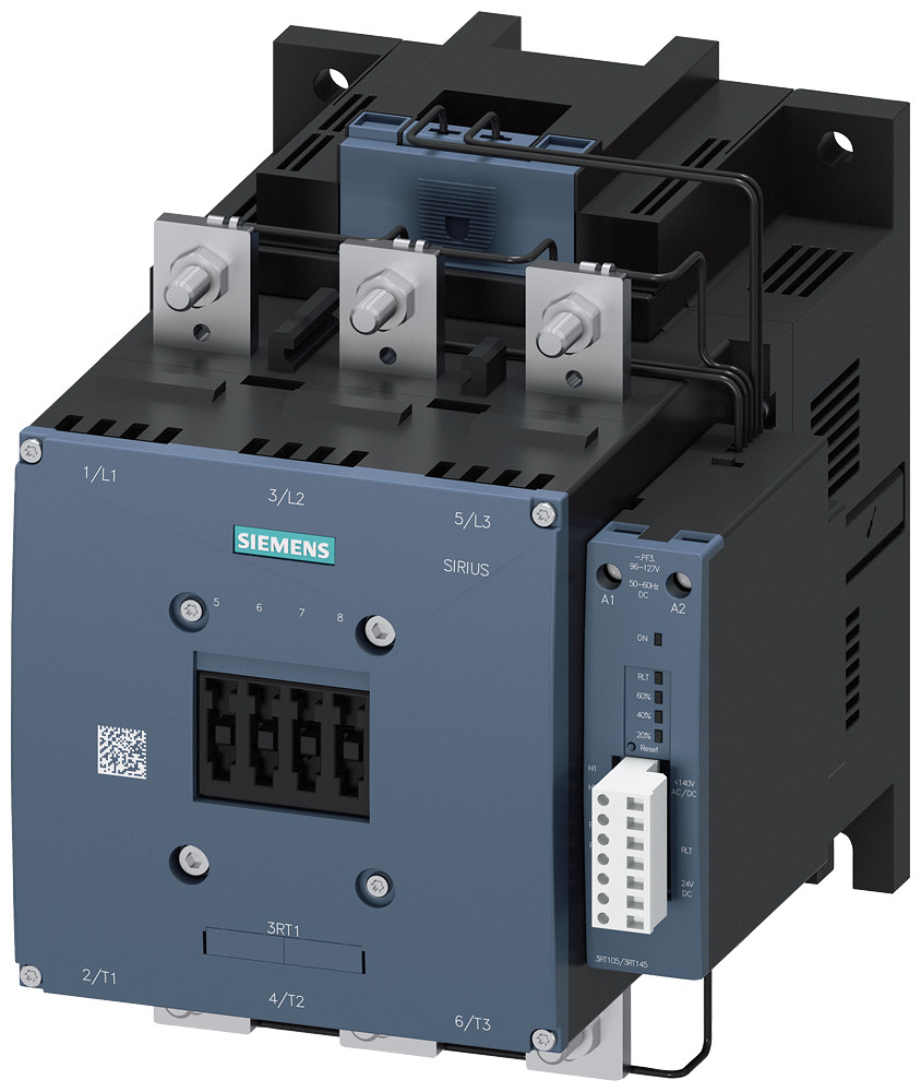 Siemens SIRIUS 3RT1 Contactor, ac-3e, 500 A/250 KW/400 V, 3-polig, ac/DC 200-277 V, PLC-in