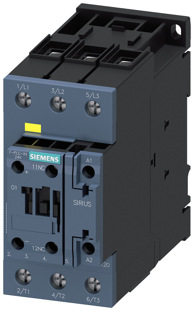Siemens SIRIUS 3RT2 Contactor, ac-3e, 65a/400V, 3-polig, ac/DC 175-280V, F-PLC-in, 1NC, SC