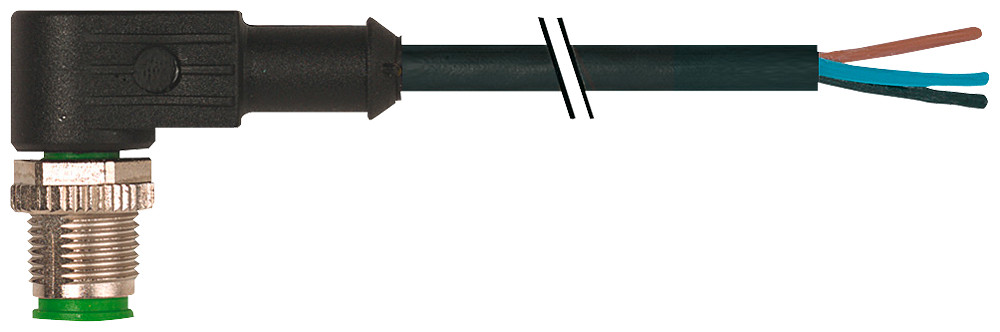 Siemens 3RK1 Besturingsleiding, 10 M, 1X M12 stekker gehoekt, 5X 0,34 MM², A-gecode