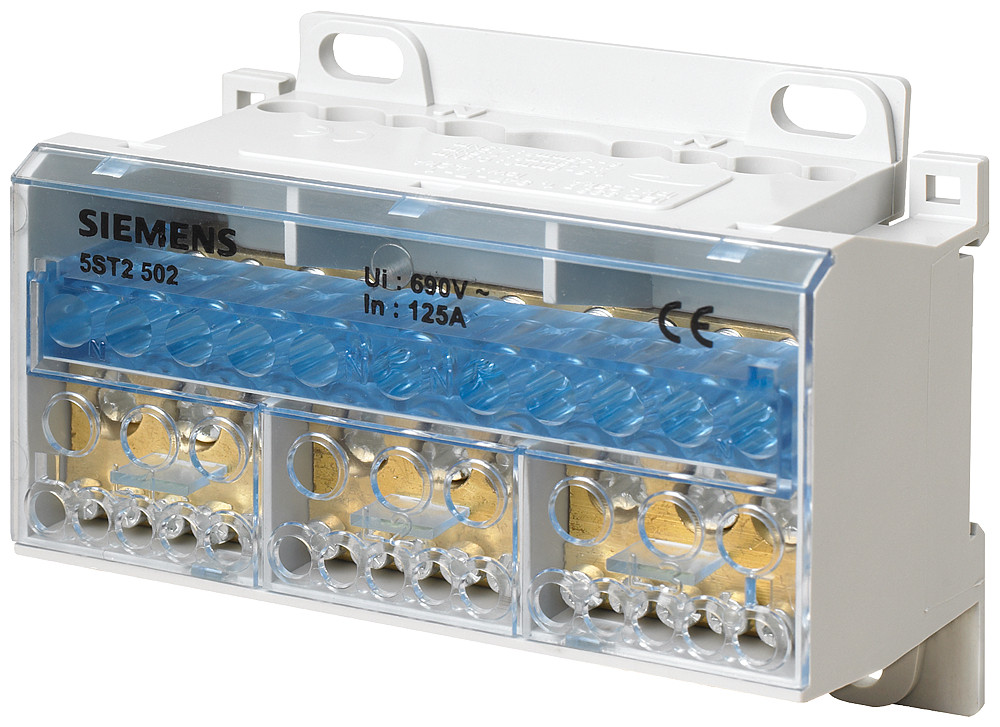 Siemens Distribution Block 4-pole, 125 A, 690V input: 1X 25/35 MM2 output: 4X