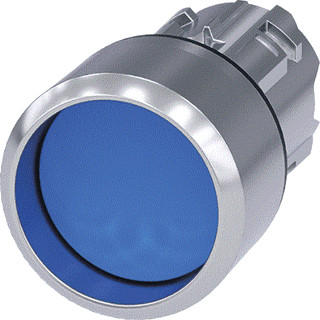 Siemens Drukknop metaal hoog terugverend blauw ip69k