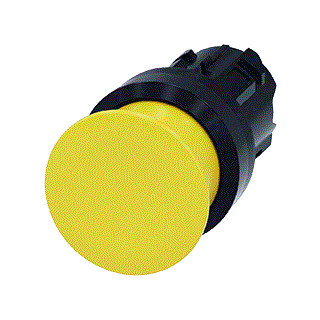 Siemens Paddestoeldrukknop 30MM terugverend geel ip69k