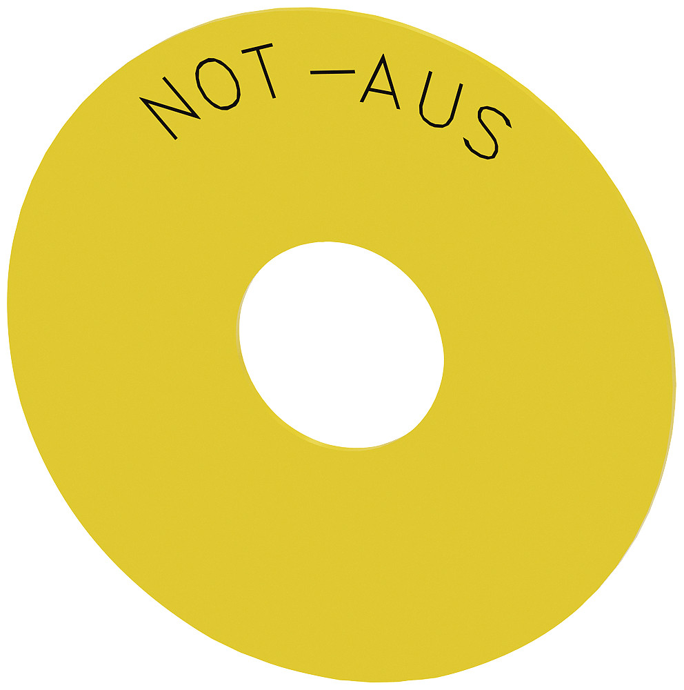 Siemens Emergency stop backing plate yellow