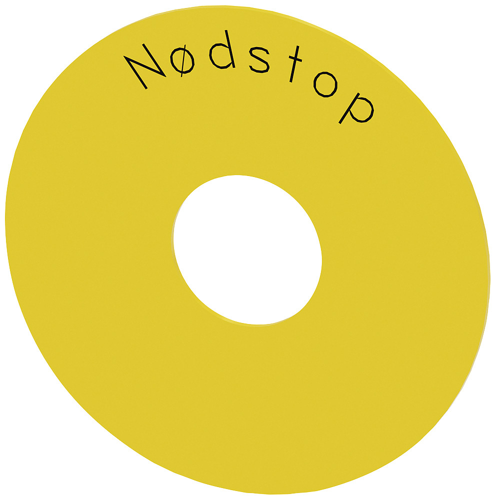 Siemens Emergency stop backing plate yellow