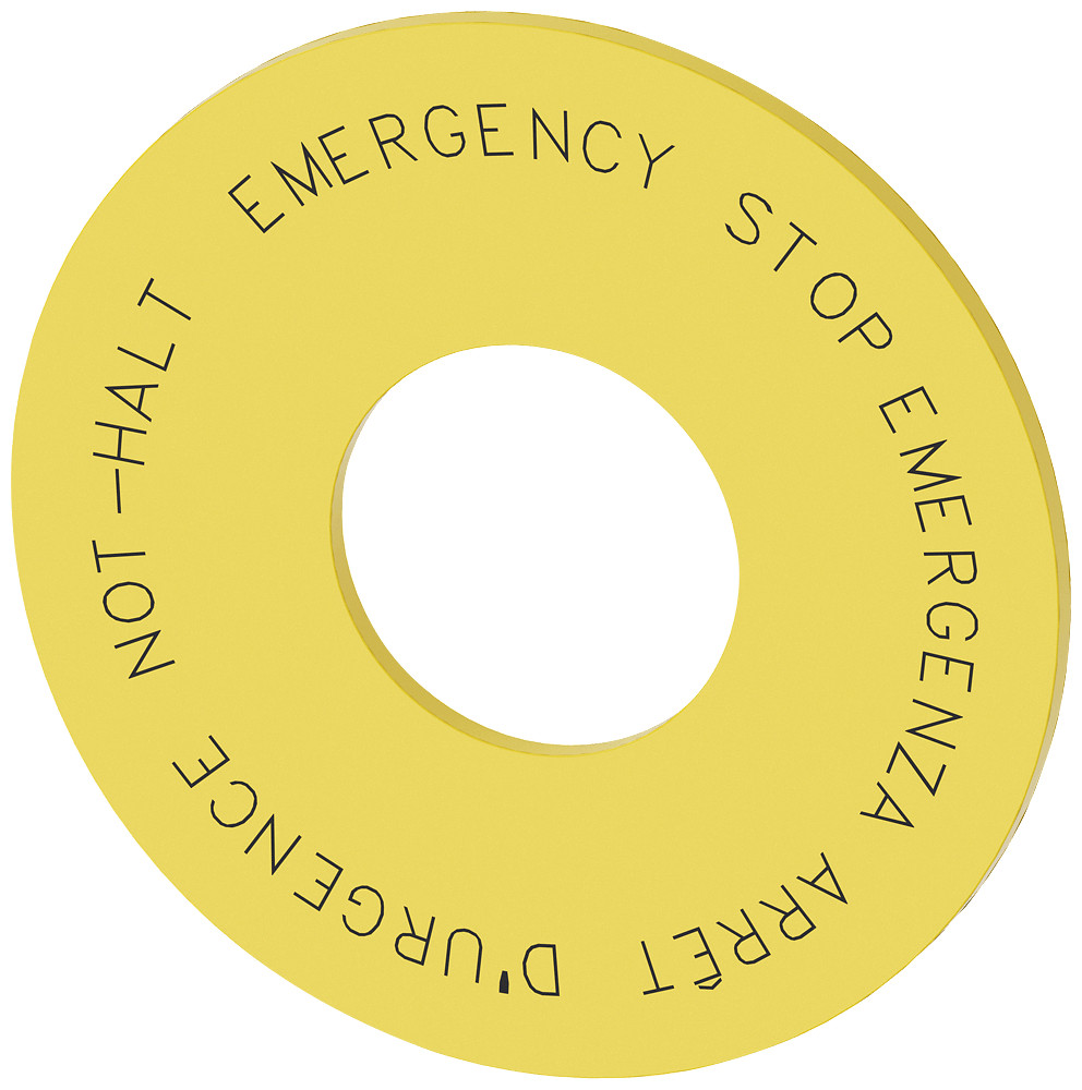 Siemens Emergency stop backing plate yellow