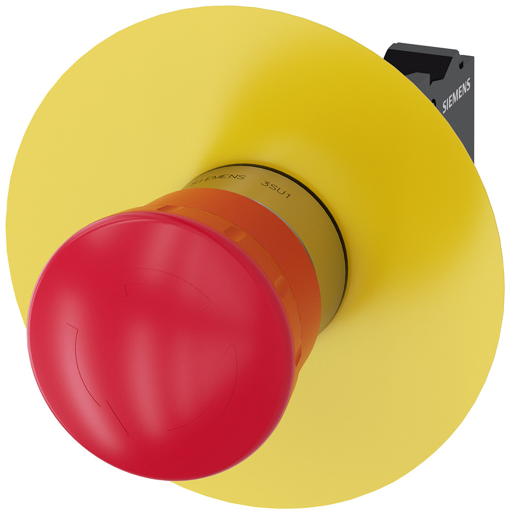 Siemens Emergency Stop mushroom pushbutton, 22 MM, round, metal, red, 1 ...
