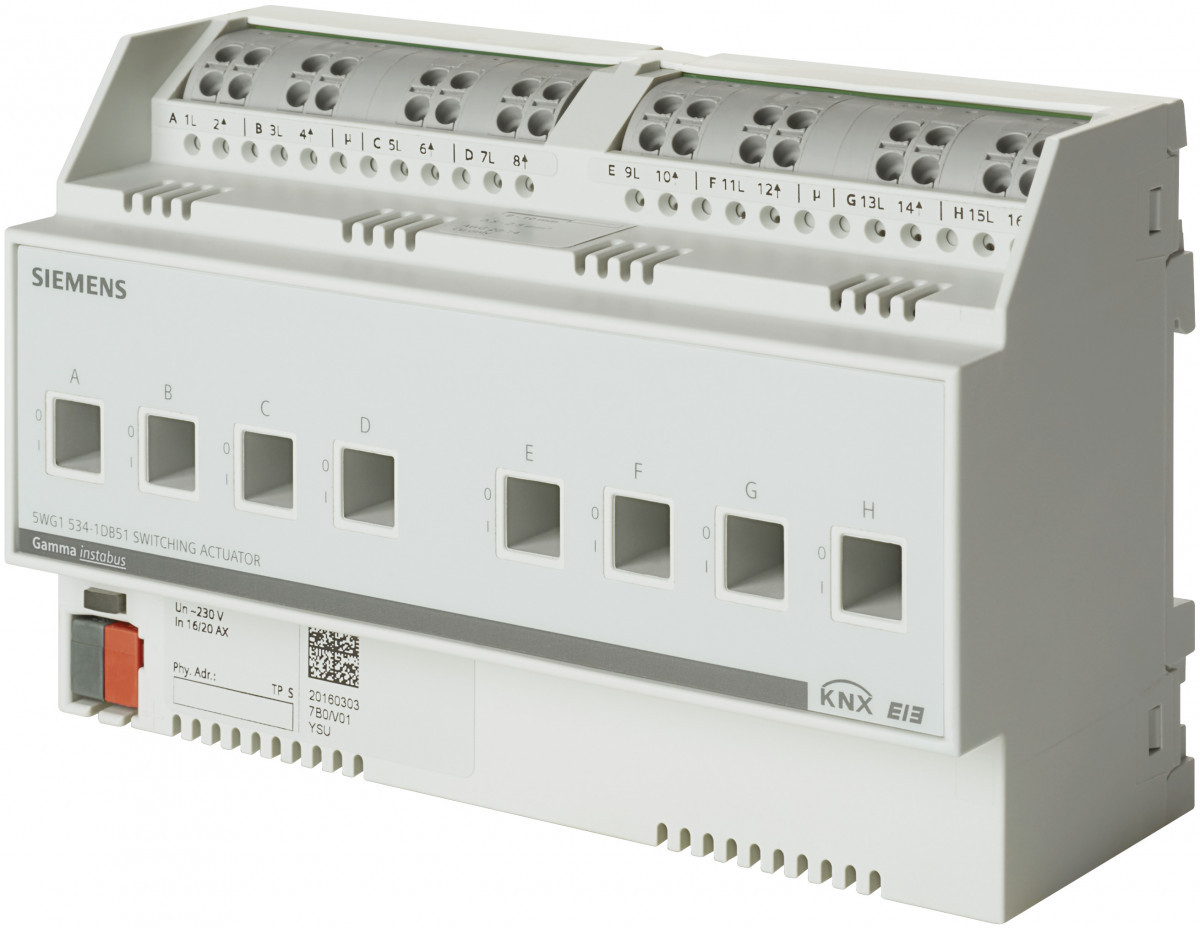 Siemens GAMMA INSTABUS KNX Switching Actuator 8 X ac 230 V, 10 ax, C-load
