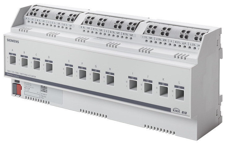 Siemens GAMMA INSTABUS KNX Switching Actuator, 12 X ac 230 V, 16/20 ax, C-load, load check