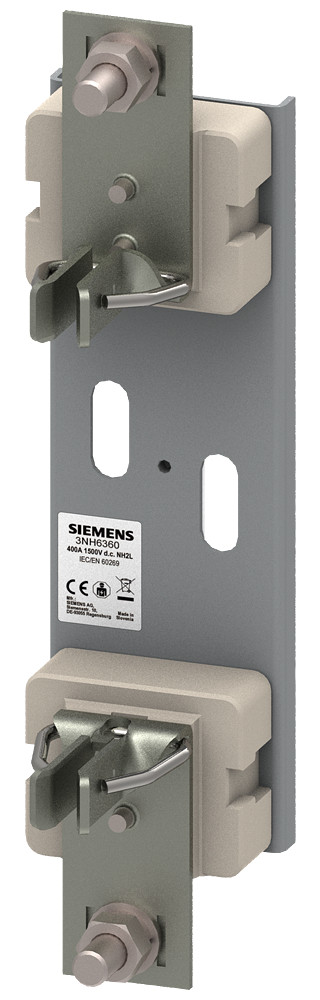 Siemens LV HRC fuse base ceramic frame size 2L 1-pole 400 A 1500 V flat connec