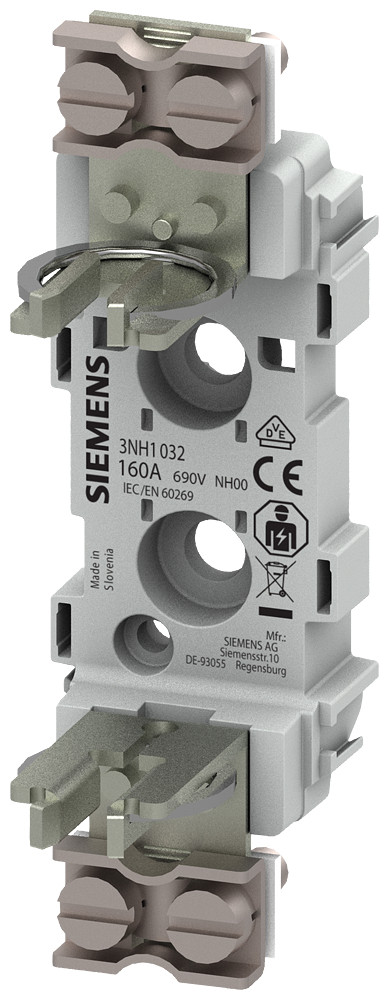 Siemens LV HRC fuse base plastic frame size 00 1-pole 160 A 690 V clamp connec