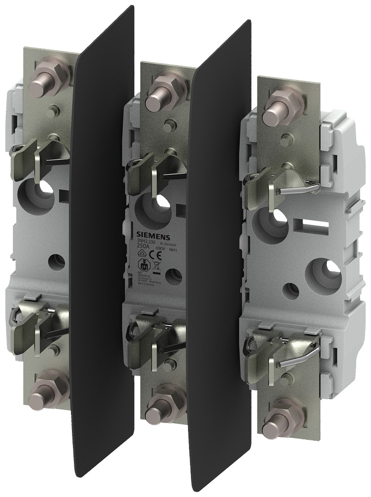 Siemens LV HRC fuse base plastic frame size 1 3-pole 250 A 690 V flat connecto