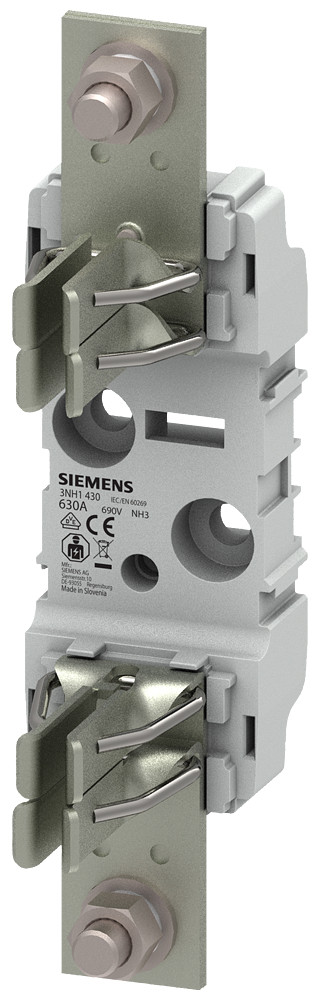 Siemens LV HRC fuse base plastic frame size 3 1-pole 630 A 690 V flat connecto