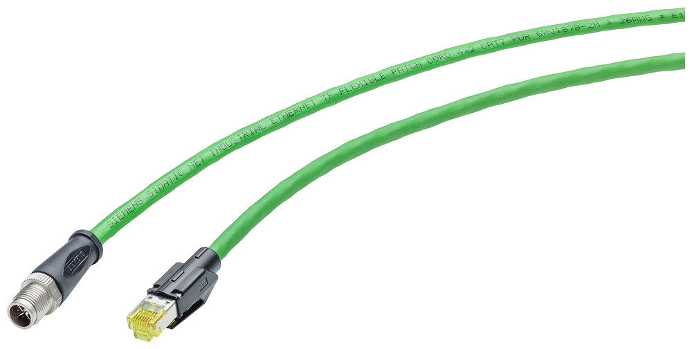 Siemens Ie TP cable,M12/RJ45,4x2,2M,X-cod.,ip65/67,cat6a,halogen-free,pur,robu