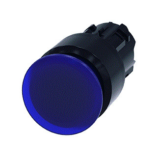 Siemens Verlichte paddestoeldrukknop 30MM vast trekontgrendeling blauw ip69k