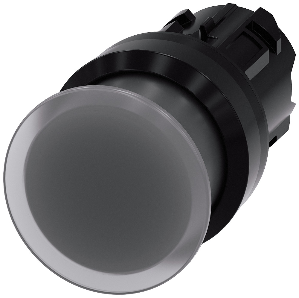 Siemens Verlichte paddestoeldrukknop 30MM terugverend transparant ip69k