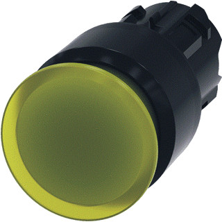 Siemens Verlichte paddestoeldrukknop 30MM vast trekontgrendeling geel ip69k