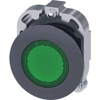 Siemens Verlichte drukknop 30MM RVS terugverend groen ip69k Siemens Verlichte drukknop 30MM RVS terugverend groen ip69k