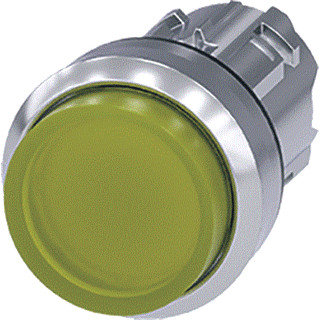 Siemens Verlichte drukknop metaal terugverend geel ip69k