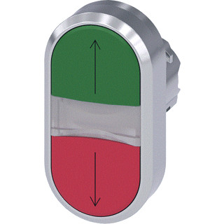 Siemens Verlichte dubbele drukknop metaal groen rood ip69k