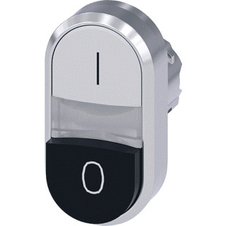 Siemens Verlichte dubbele drukknop metaal wit zwart ip69k