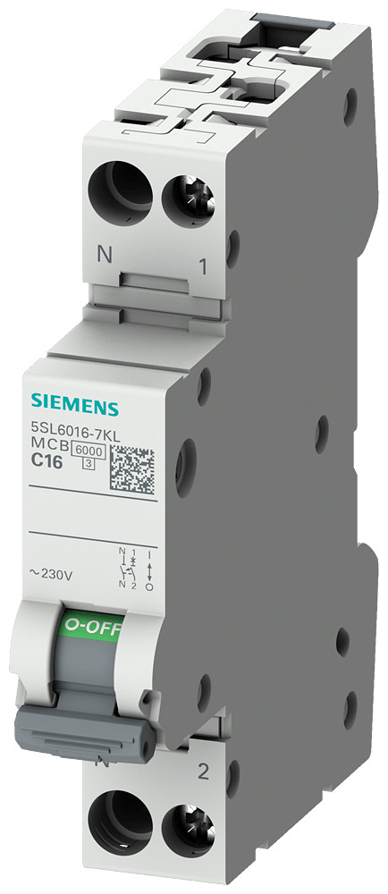 Siemens Installatieautomaat C karakteristiek 20a 2P 1 beveiligd incl nul 1te 5SL6020-7KL