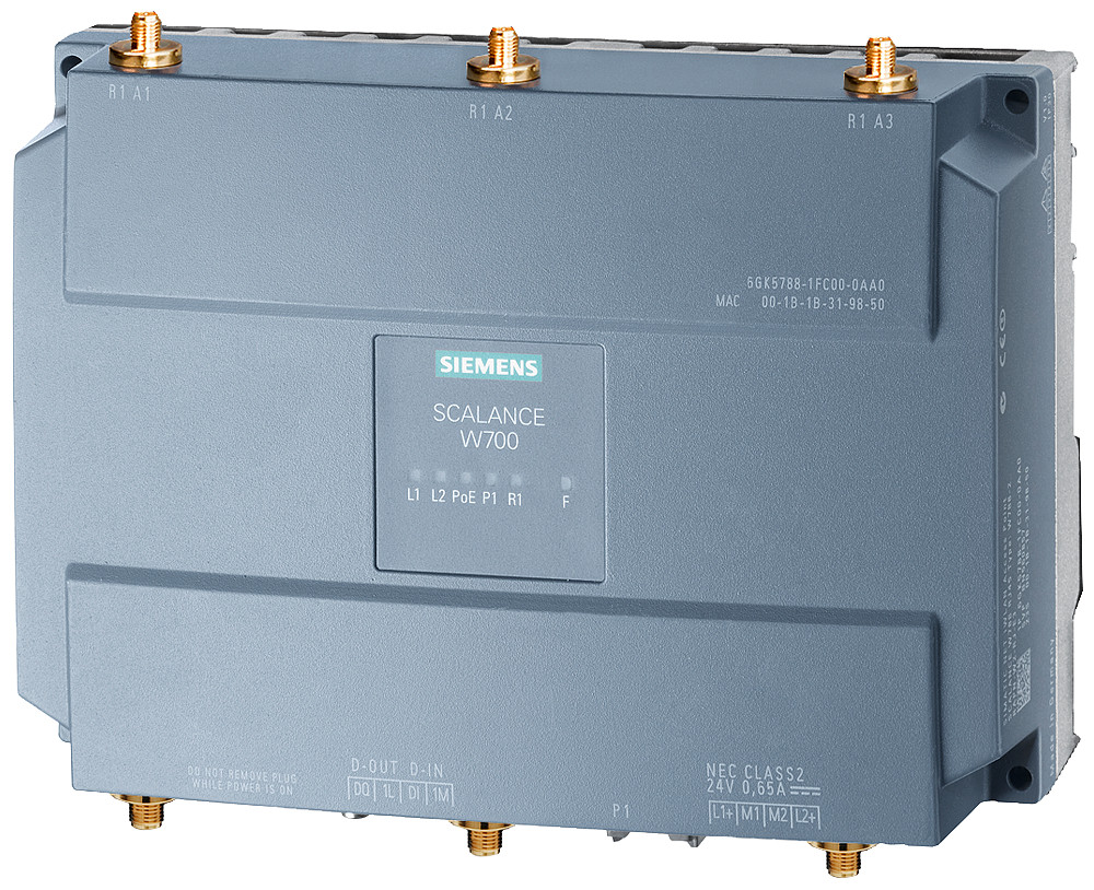 Siemens SCALANCE W788-2 RJ45 (ISR) Scalance W788-2, iwlan ap, 450 mbit/S, 2xradio, 6XR-sma, 2x24 V DC, is