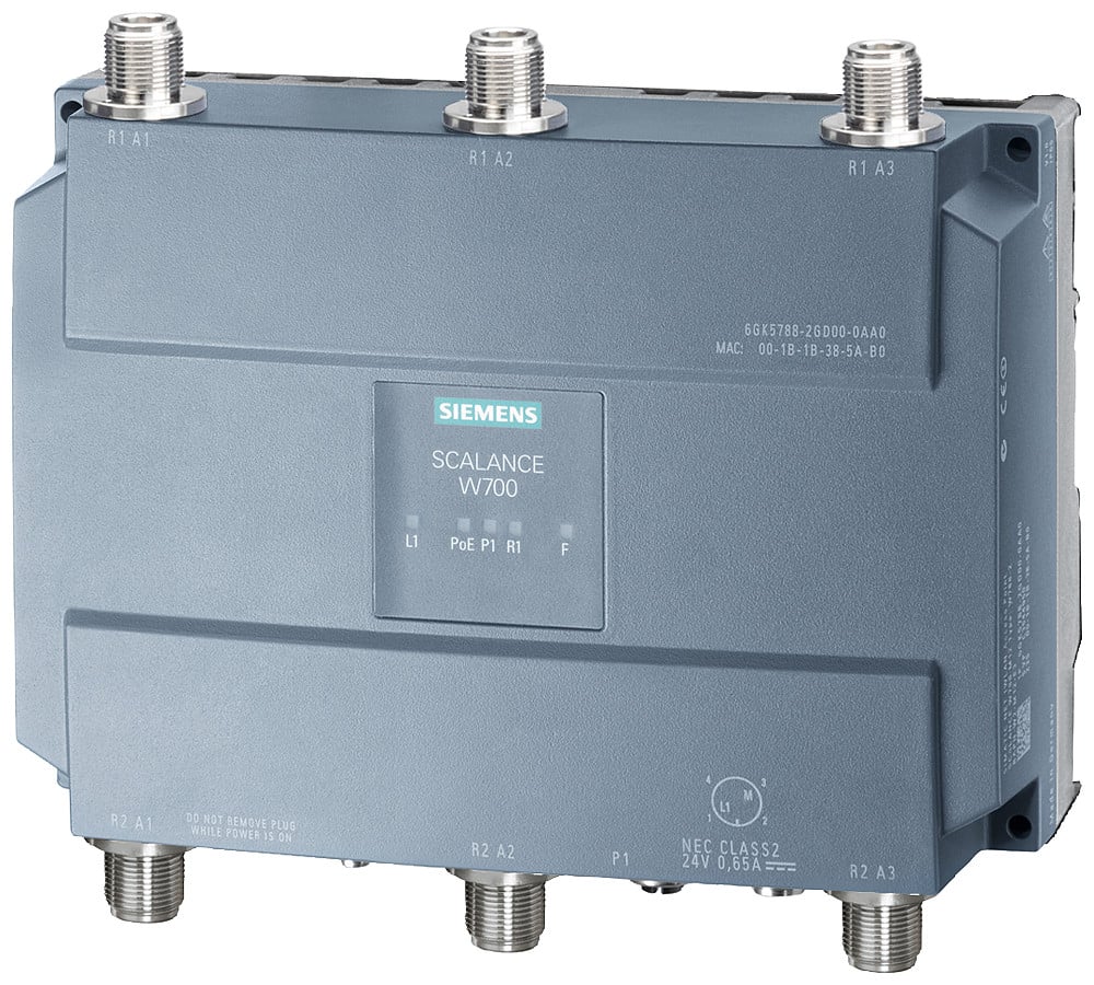 Siemens SCALANCE W788-2 M12 Iwlan Ap, 450 MBPS, M12, 2X wireless, 6X N-connect, plug slot