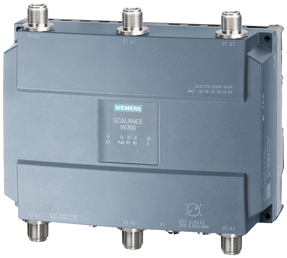 Siemens SCALANCE W788-2 M12 (USA) Iwlan Ap, 450 MBPS, M12, 2X wireless, 6X N-connect, plug slot, us