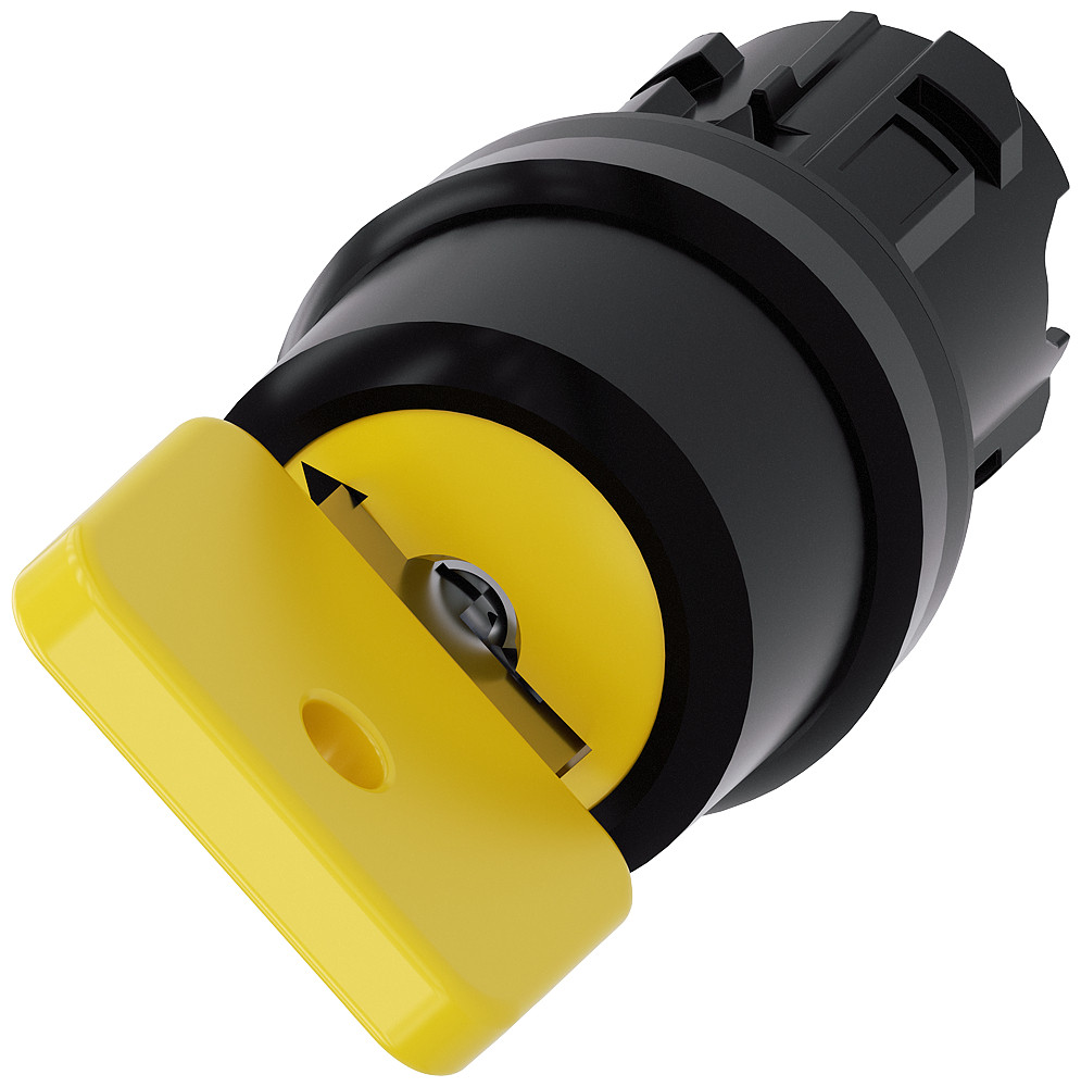 Siemens Key-Operated switch O.M.R, 22 MM, round, plastic, yellow, key removal