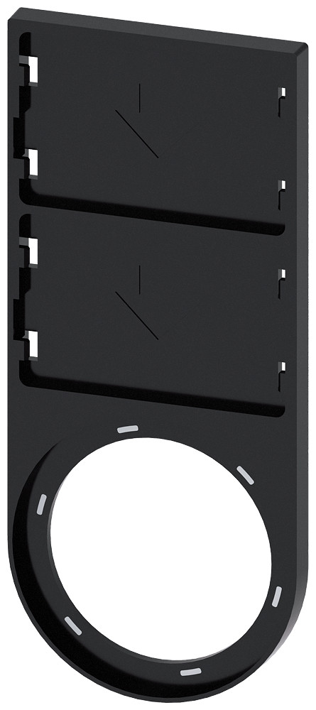 Siemens SIRIUS ACT 3SU1 Plaatjeshouder, plat, zwart, voor 2 opschr.plaatjes 17,5 X 27 MM, om V
