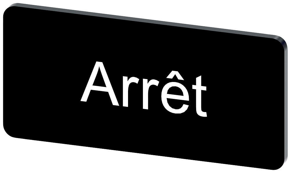Siemens SIRIUS ACT 3SU1 Opschriftplaatje 12,5 X 27 MM, plaatje zwart, opschrift: arret
