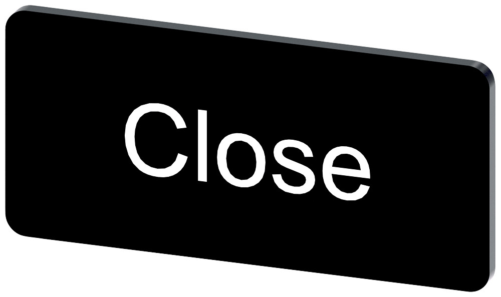 Siemens SIRIUS ACT 3SU1 Opschriftplaatje 12,5 X 27 MM, plaatje zwart, opschrift: close