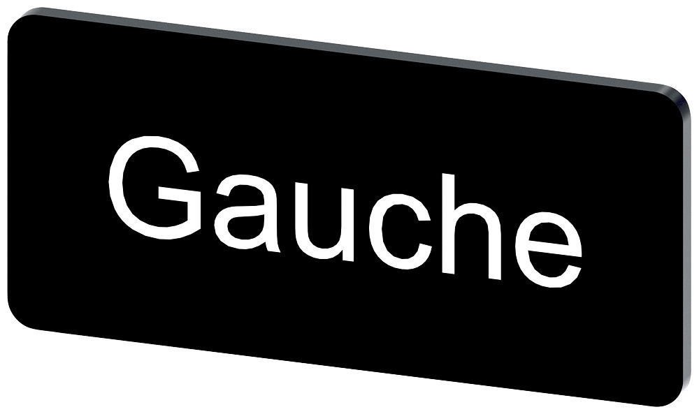 Siemens SIRIUS ACT 3SU1 Opschriftplaatje 12,5 X 27 MM, plaatje zwart, opschrift: gauche