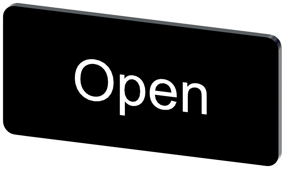 Siemens SIRIUS ACT 3SU1 Opschriftplaatje 12,5 X 27 MM, plaatje zwart, opschrift: open