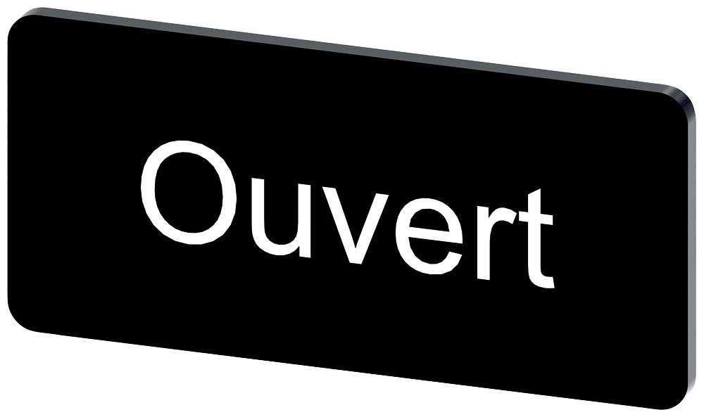 Siemens SIRIUS ACT 3SU1 Opschriftplaatje 12,5 X 27 MM, plaatje zwart, opschrift: ouvert