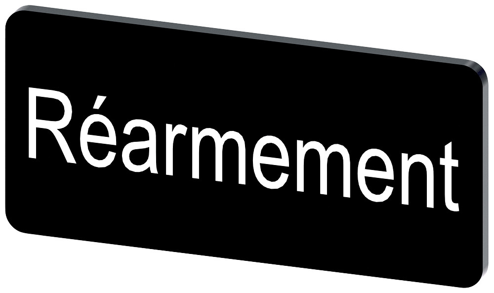 Siemens SIRIUS ACT 3SU1 Opschriftplaatje 12,5 X 27 MM, plaatje zwart, opschrift: rearmement