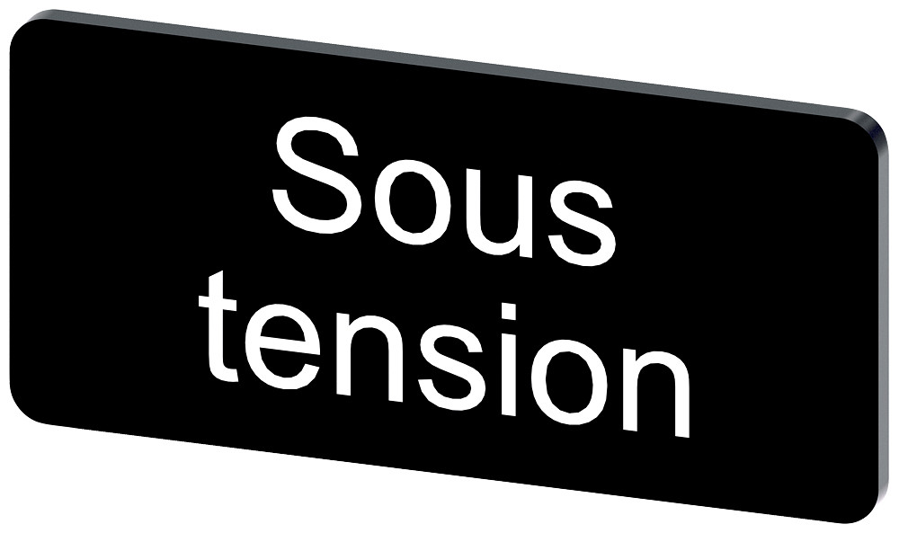 Siemens SIRIUS ACT 3SU1 Opschriftplaatje 12,5 X 27 MM, plaatje zwart, opschrift: sous tension